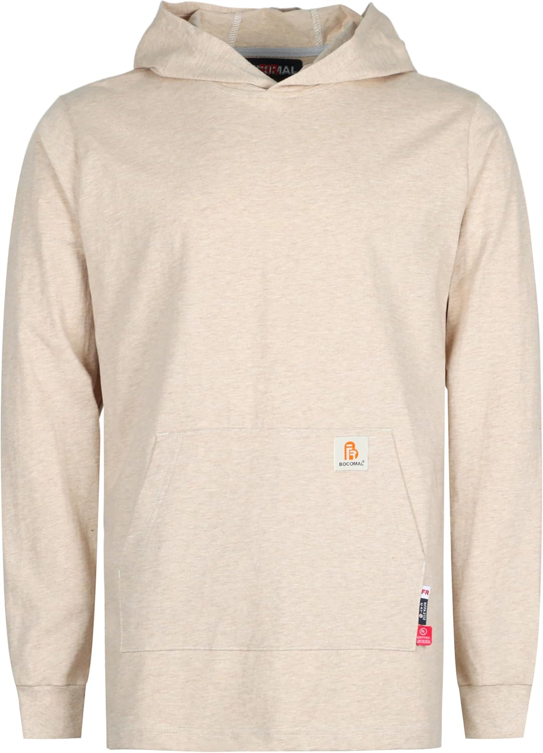 BOCOMAL FR Hooded T Shirts Kangaroo Pocket Fire Resistant Summer Hoodie NFPA2112 CAT2 Flame Retardant FRC Welding Work Shirt