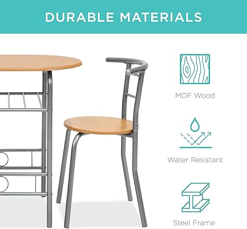 Miniatura 5 de Best Choice Products - Conjunto de mesa redonda y sillas de madera