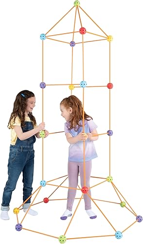 Miniatura 4 de Kit de construcción de fortalezas multicolor de 69 piezas para niños de 5, 6, 7, 8 - Juguetes de tallo para niños de bricolaje para interiores y
