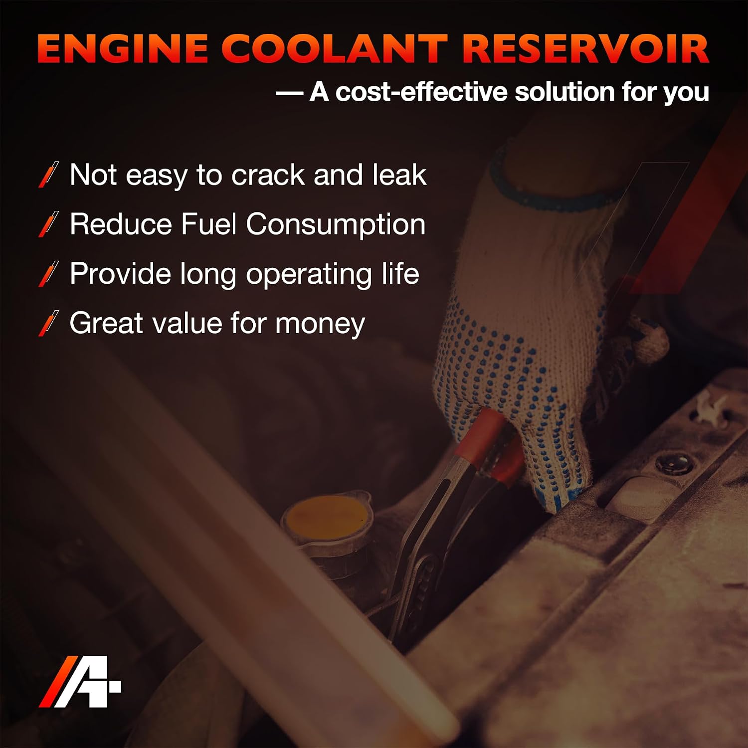 603-832 Pressurized Coolant Reservoir Engine Recovery Tank, Compatible with 2014-2021 ProMaster 1500/2500/3500, Replaces# 52014880AA, 68097622AA