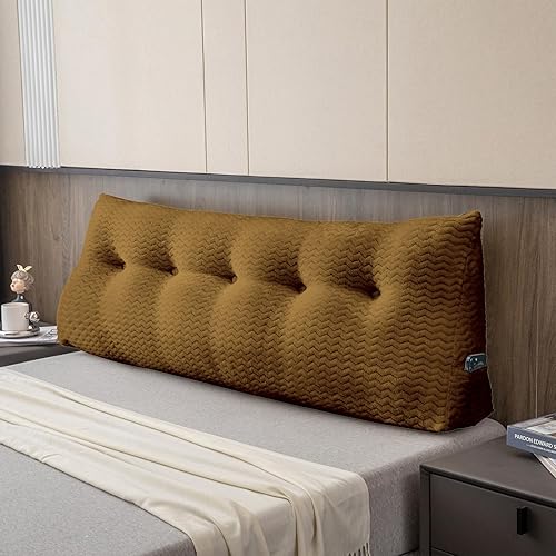 Miniatura 15 de Cabecera triangular grande, respaldo de cuña y de posicionamiento, almohadas de lectura, almohadas para cama de día, literas, con funda extraíble,