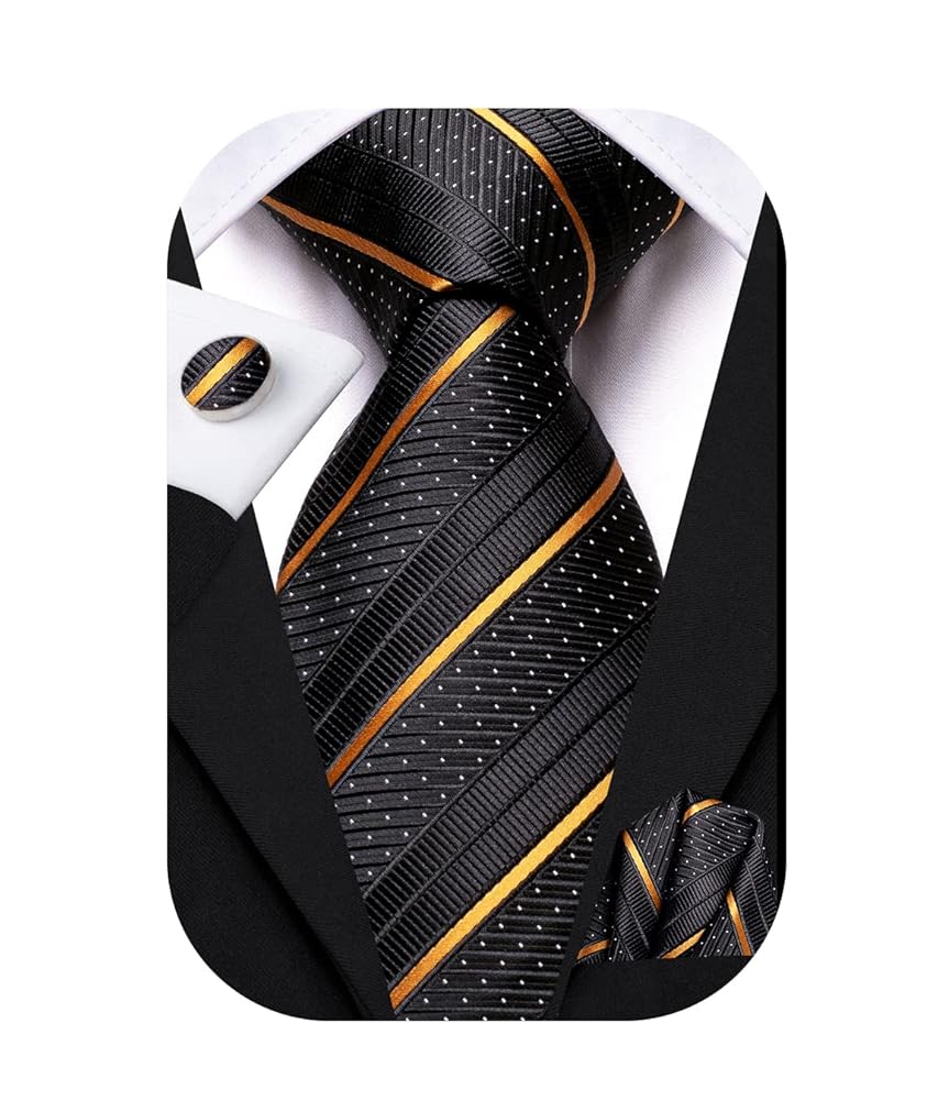 Stripe Silk Narrow Tie(BLACK) ネクタイ black-chevron-white-striped-