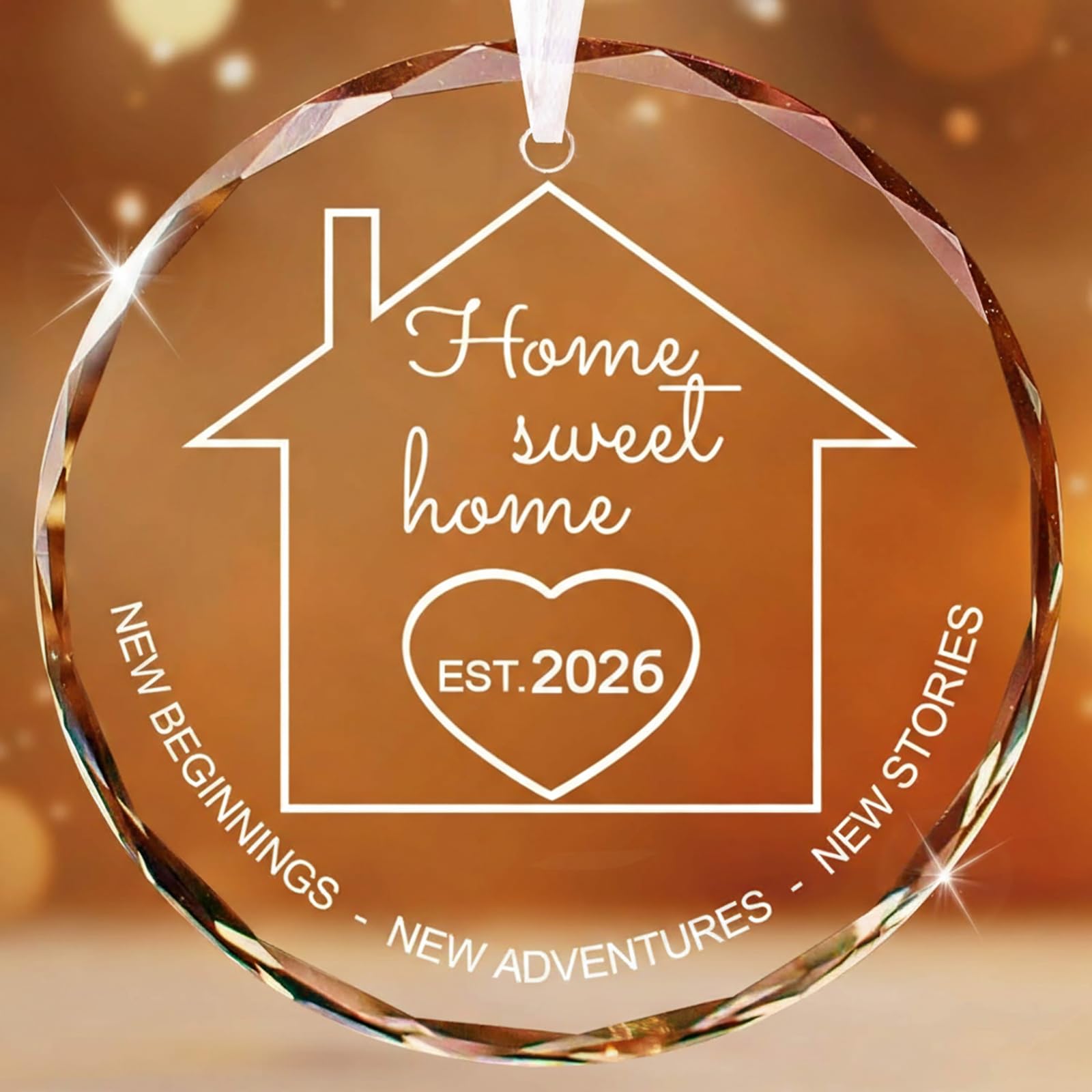 Yunlijia Women's New Home Gifts House Warming Gifts New Home 2025 Crystal Ornament With Gift Box For Send Keepsake Decorations For Couples Men Families Friend Teacher Colleagues Homeowners Housewarming The