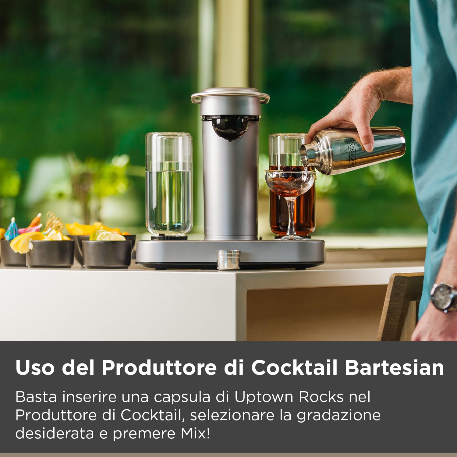 Bartesian Mix per Espresso Martini - Capsule per Cocktail a Base di Vodka - Set di 8 Capsule Analcoliche - Ingredienti per Preparazione Cocktail