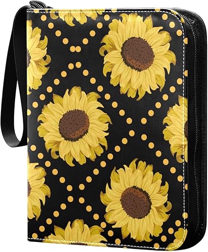 Yellow Sunflowers Baseball Collectible Cards, Card Album with 400 Slots, Ideal for Various Game Cards