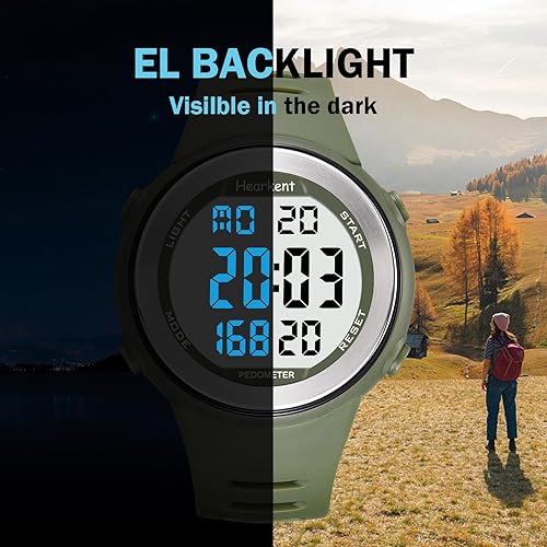 Miniatura 2 de Reloj podómetro para personas mayores, sin Bluetooth, no requiere aplicación, con contador de pasos, calorías y números grandes, luz de fondo