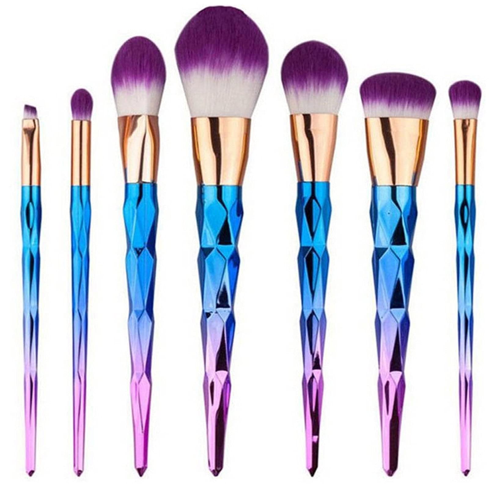 Amazon.com: 7 pc Unicorn Makeup Brushes with Colorful Bristles