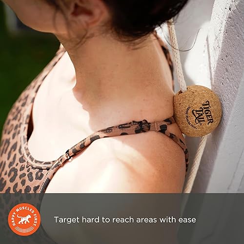 Miniatura 9 de Tiger Tail ReGreen Bola de rodillo de corcho de 2.6 bolas de masaje con cuerda + cuerda de algodón de 50 pulgadas - Masaje profundo de tejidos pies,