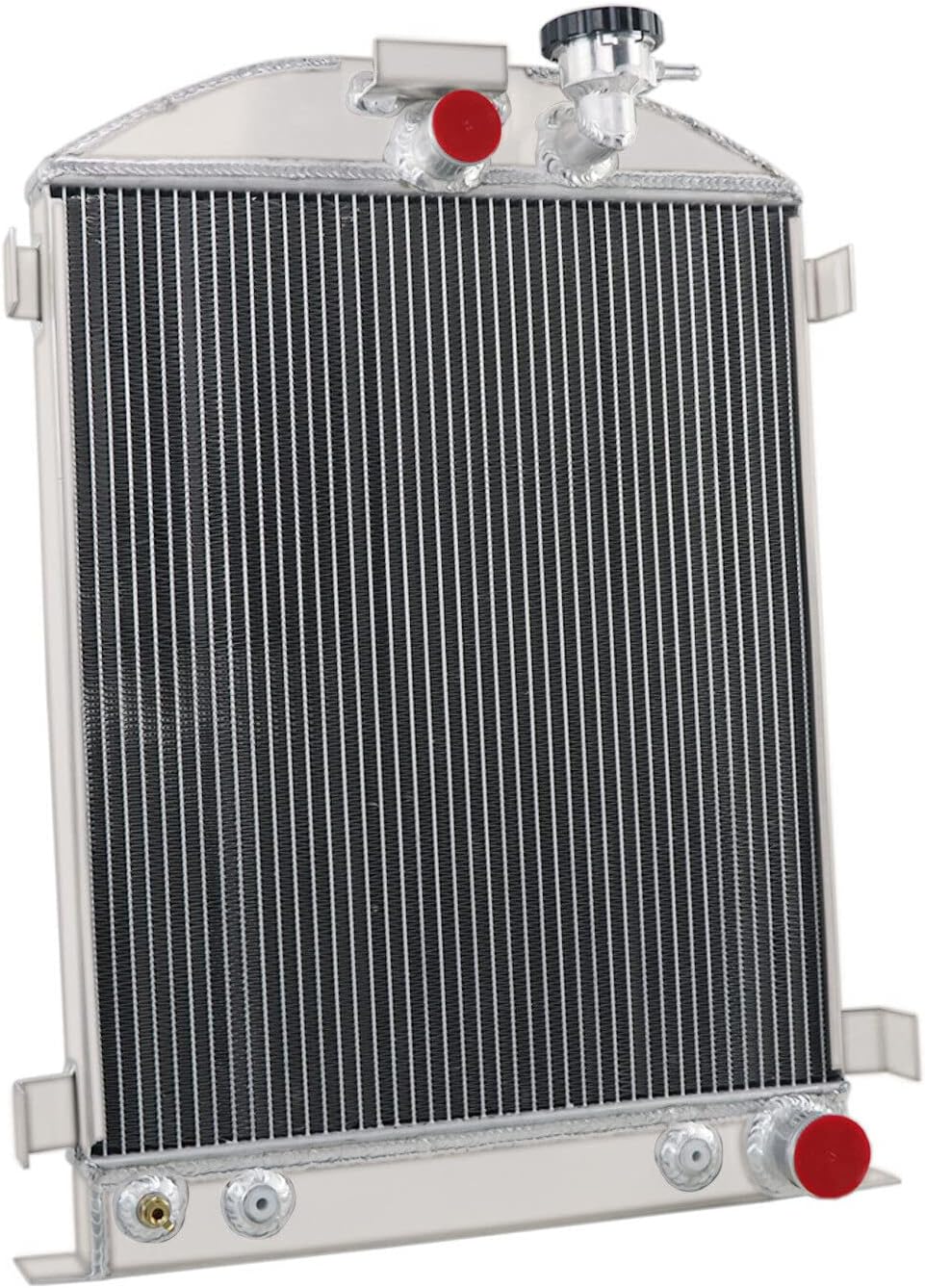 3 Row Radiator For 1928 1929 1930 1931 Ford Model A Grille Shells Chevy GM V8, Aluminum 3 Row Core Downflow Radiators Shroud 16" Fans Relay AT