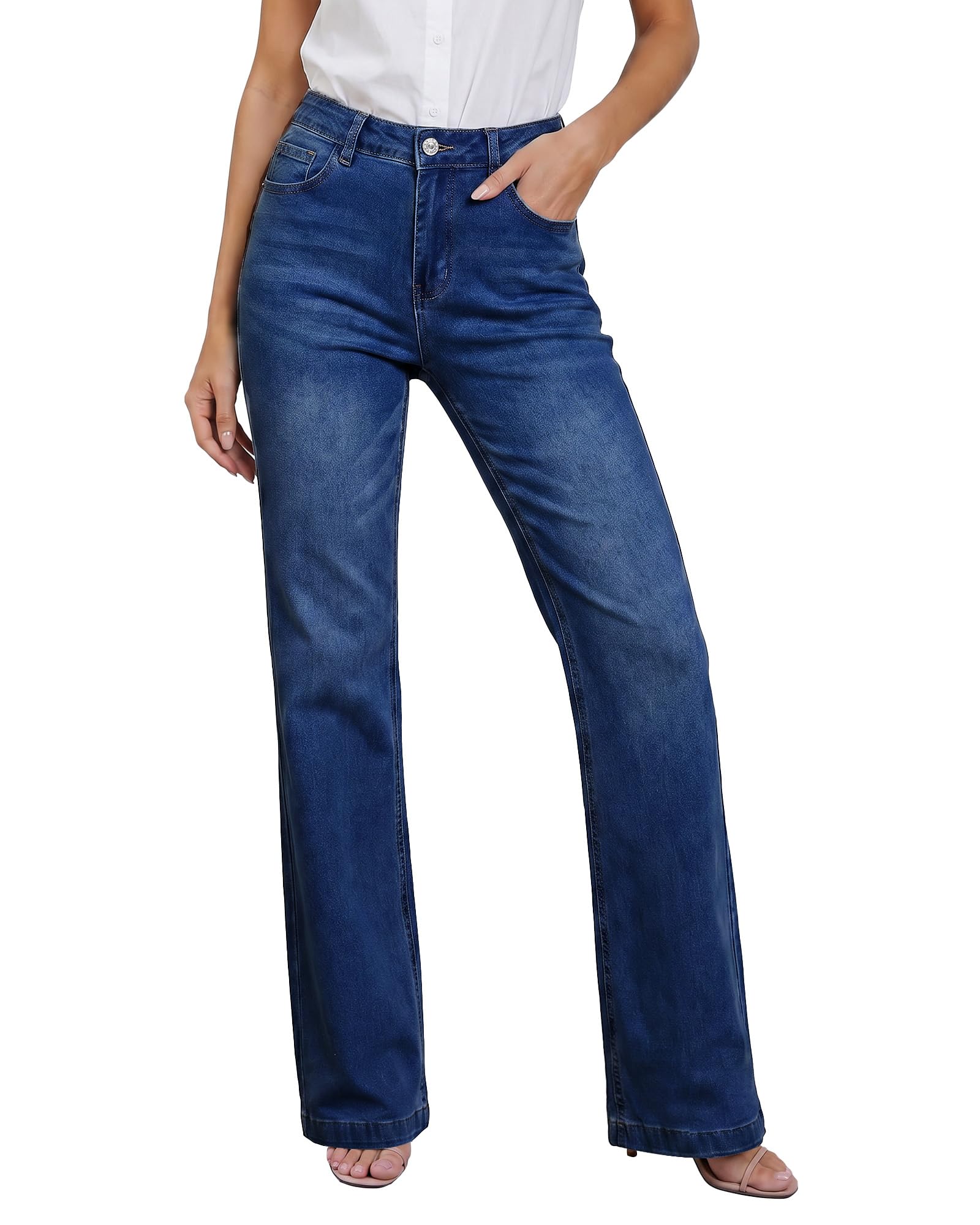 GRAPENT Womens Flare Jeans