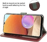 Vista 3 de Asuwish Funda compatible con Samsung Galaxy A32 4G de 6.4 pulgadas, protector de pantalla de vidrio templado y funda de piel con tapa