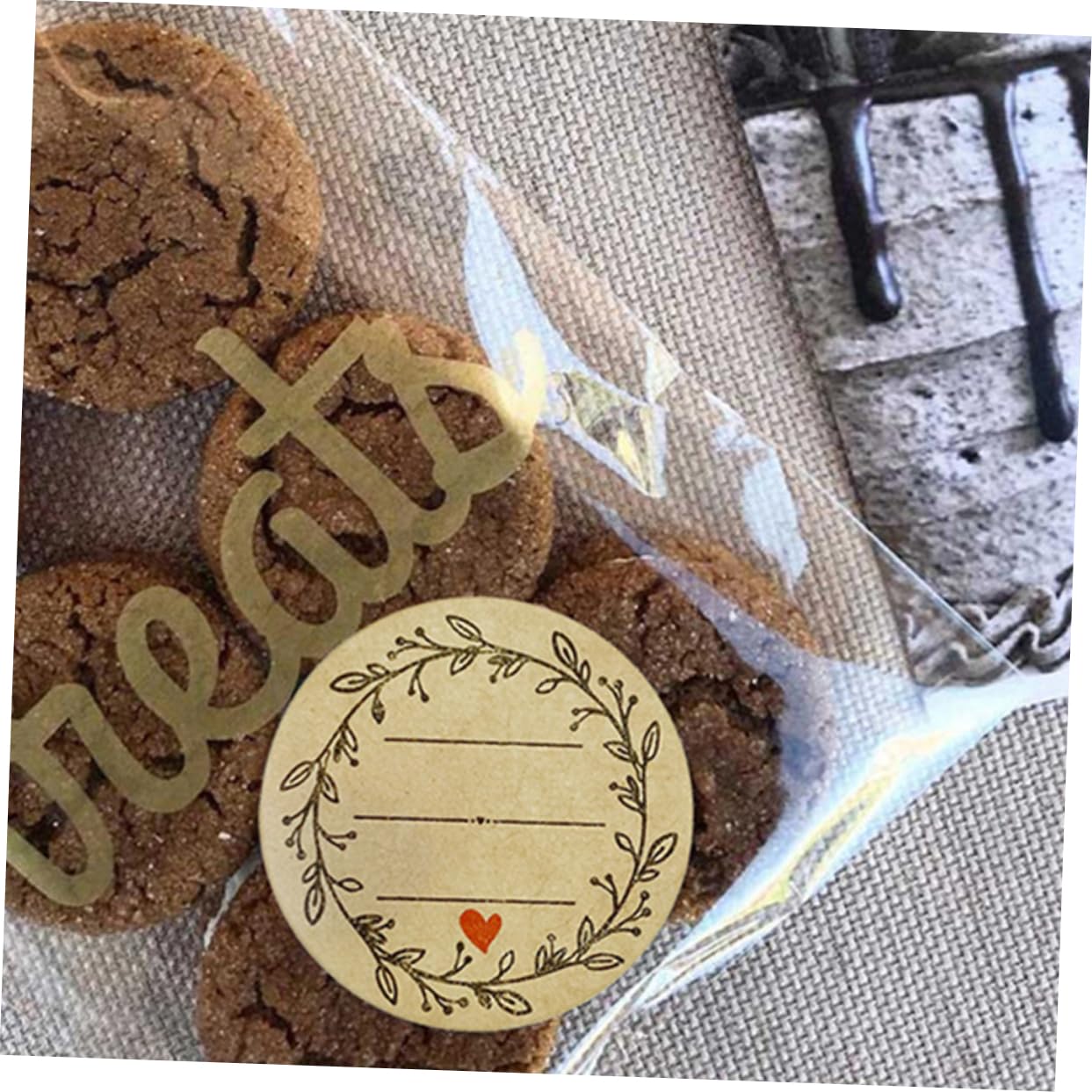 ARTIBETTER 3 Set Etichette Adesive Autoadesive Rimovibile Etichette Rimovibili Adesivo Etichetta Adesivi Per Sigillare La Cottura Adesivi Da Forno Carta Kraft Khaki 2 * 3