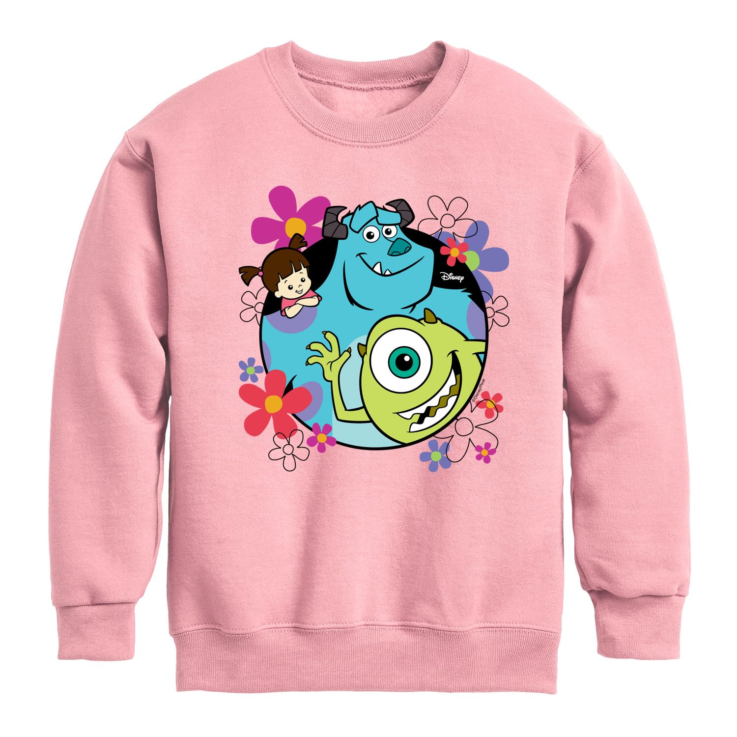 Disney - Monsters Inc. - Floral Group - Toddler & Youth Crewneck Fleece Sweatshirt