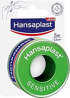 Hansaplast Fixierpflaster Sensitive (5 m x 2,5 cm), hypoallergenes Tapeband zur hautfreundlichen Fixierung von Wundverbänd...