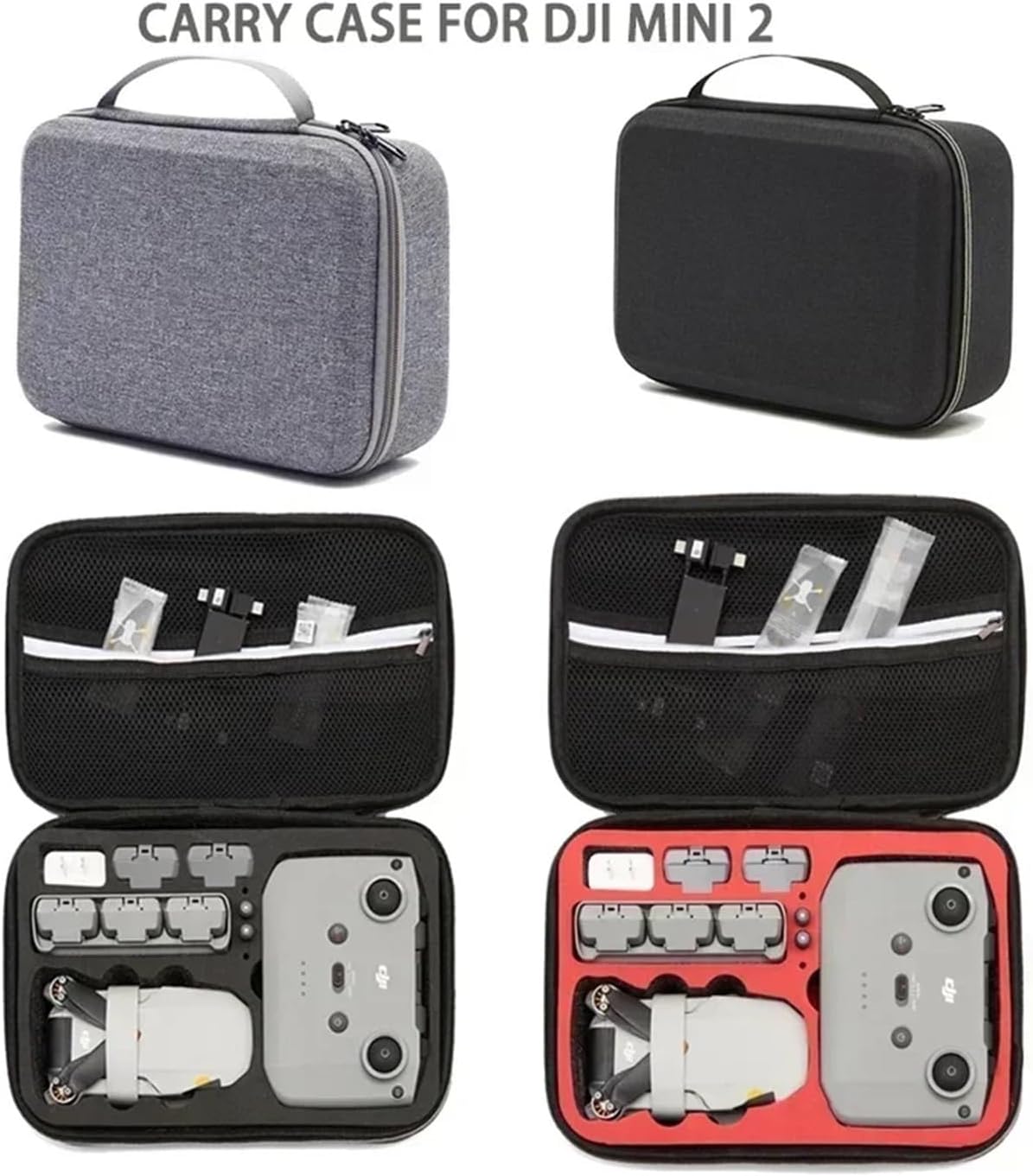 収納バッグ、ドローンハンドバッグ、アウトドアキャリーボックスケースアクセサリーに対応(Black Red)