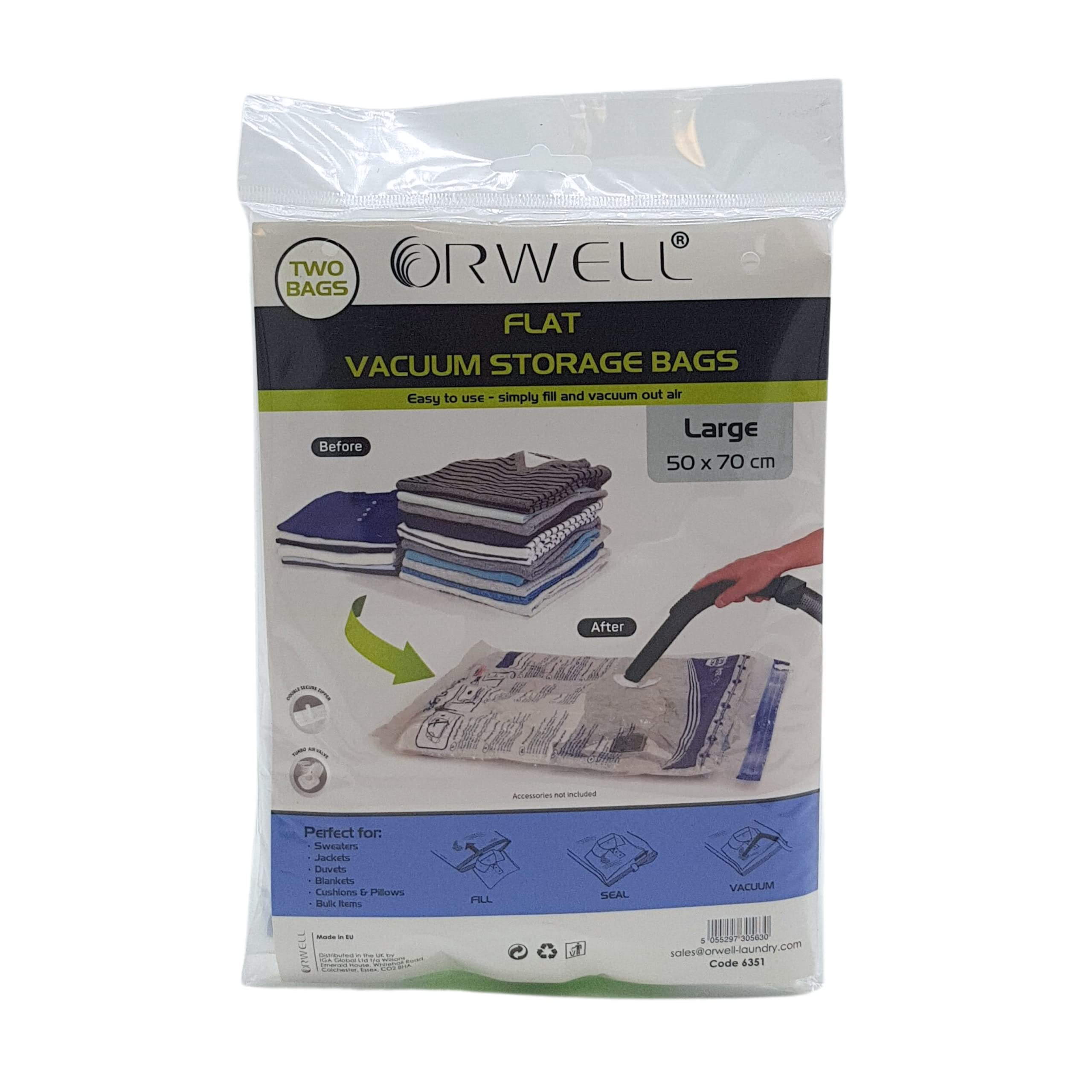Orwell Flat Vacuum Storage Bags Large