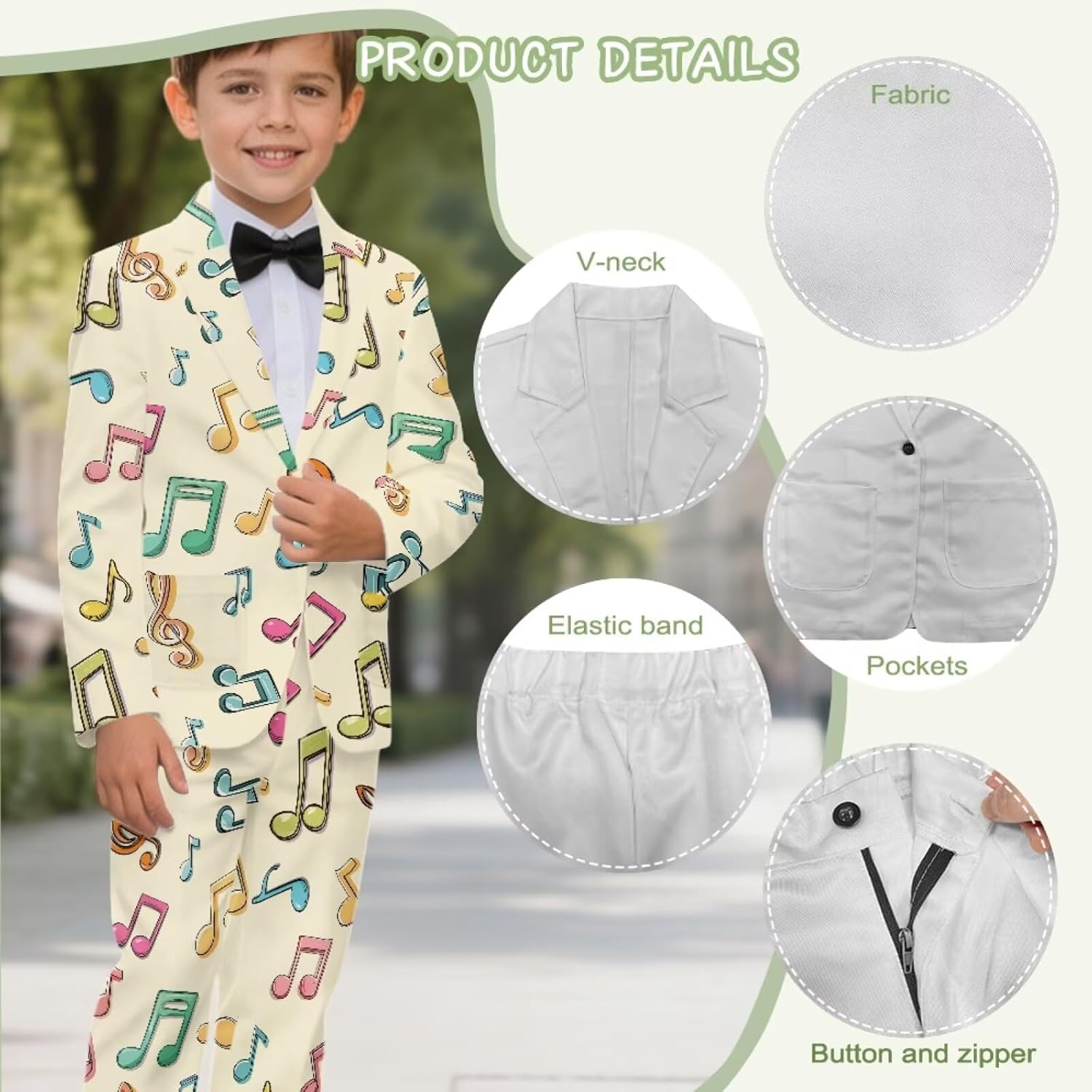 Boys Formal Suit Set, Breathable Button Down Blazer Jacket and Pant Comfy Slim Fit Tuxedo Suits Set Size 5-14 Years