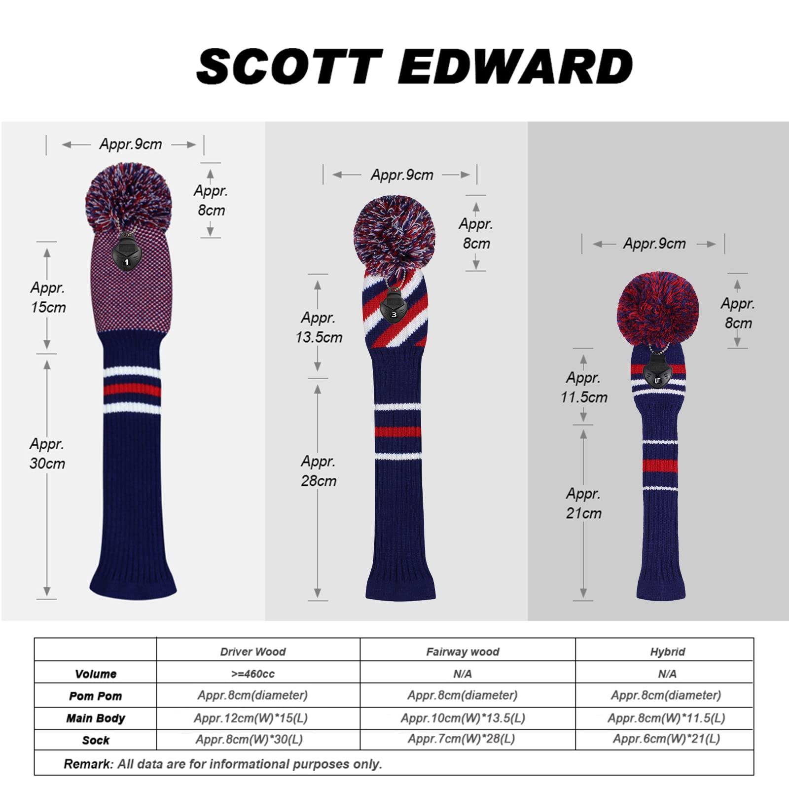 撥水 ヘッドカバー セット ハンドメイド Amazon.co.jp: Scott Edwardニットゴルフヘッドカバー4点セット