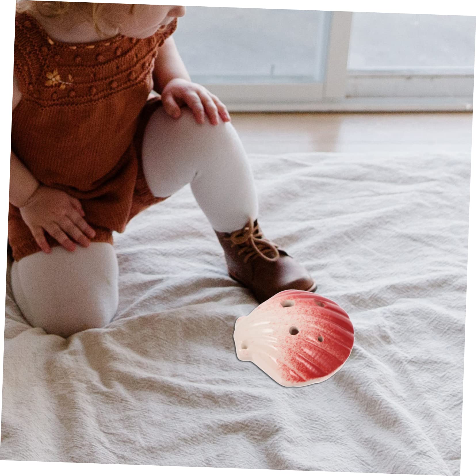 Yardwe Strawberry Ocarina for Boys and Girls 2pcs 6 Holes Wind Instrument Beginner Practice Portable Ceramic Musical Toy