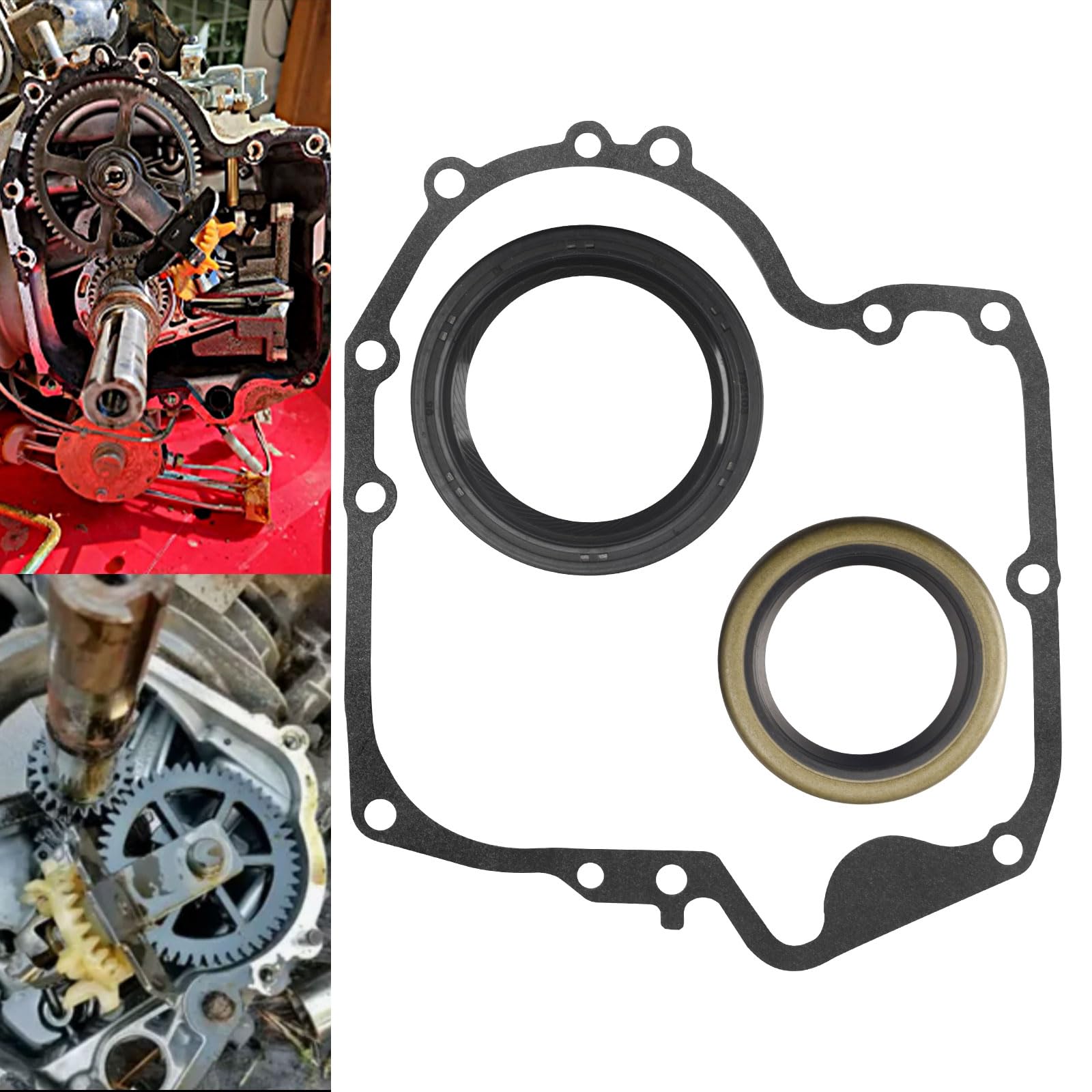 697110 &amp; 795387 Crankcase Gasket &amp; Oil Seal Combo Set, Compatible with BS Crankca-se, Replaces Model 791892 690947 499145