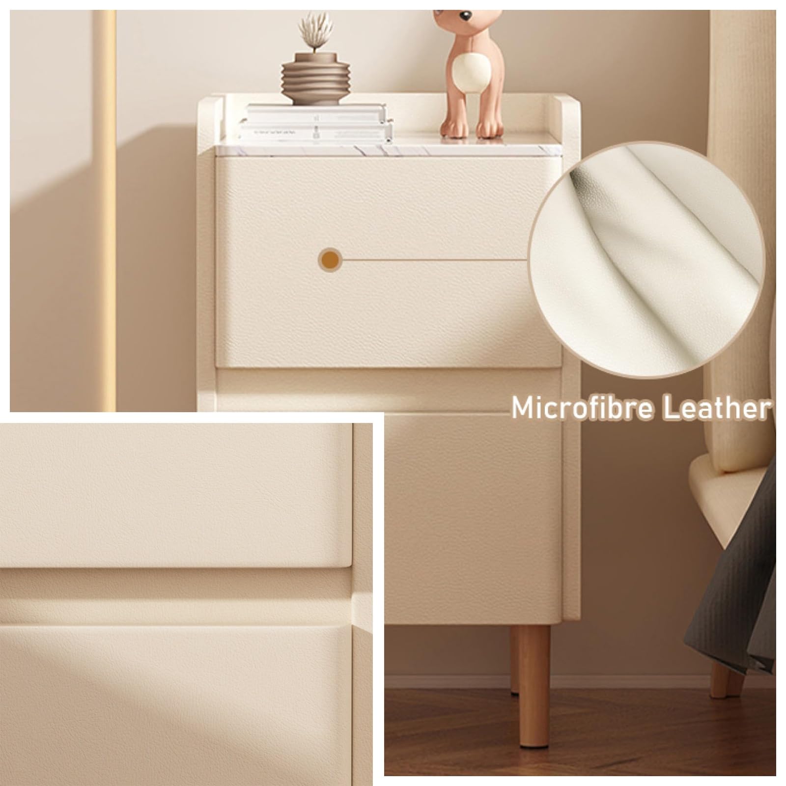 Amazon.co.jp: モダンなナイトスタンド、ナイトスタンド、引き出し2つ