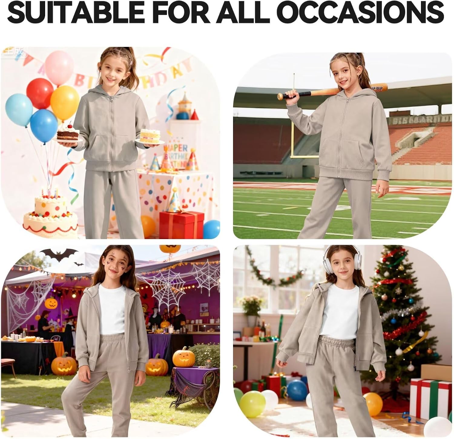 Girls Boys 2 Piece Tracksuit Athletic Sweatsuits Sets Zipper Sweatshirt and Jogger Sweatpants Clothing Sets for Kids - Image 7