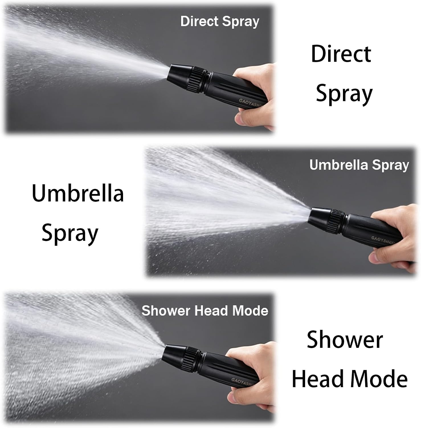 High Pressure Water Gun with 2 Straight Spray Nozzles & 4 Stainless Steel Clamps, 3 Adjustable Spray Modes, Booster Nozzle for Car Wash, Plant Watering