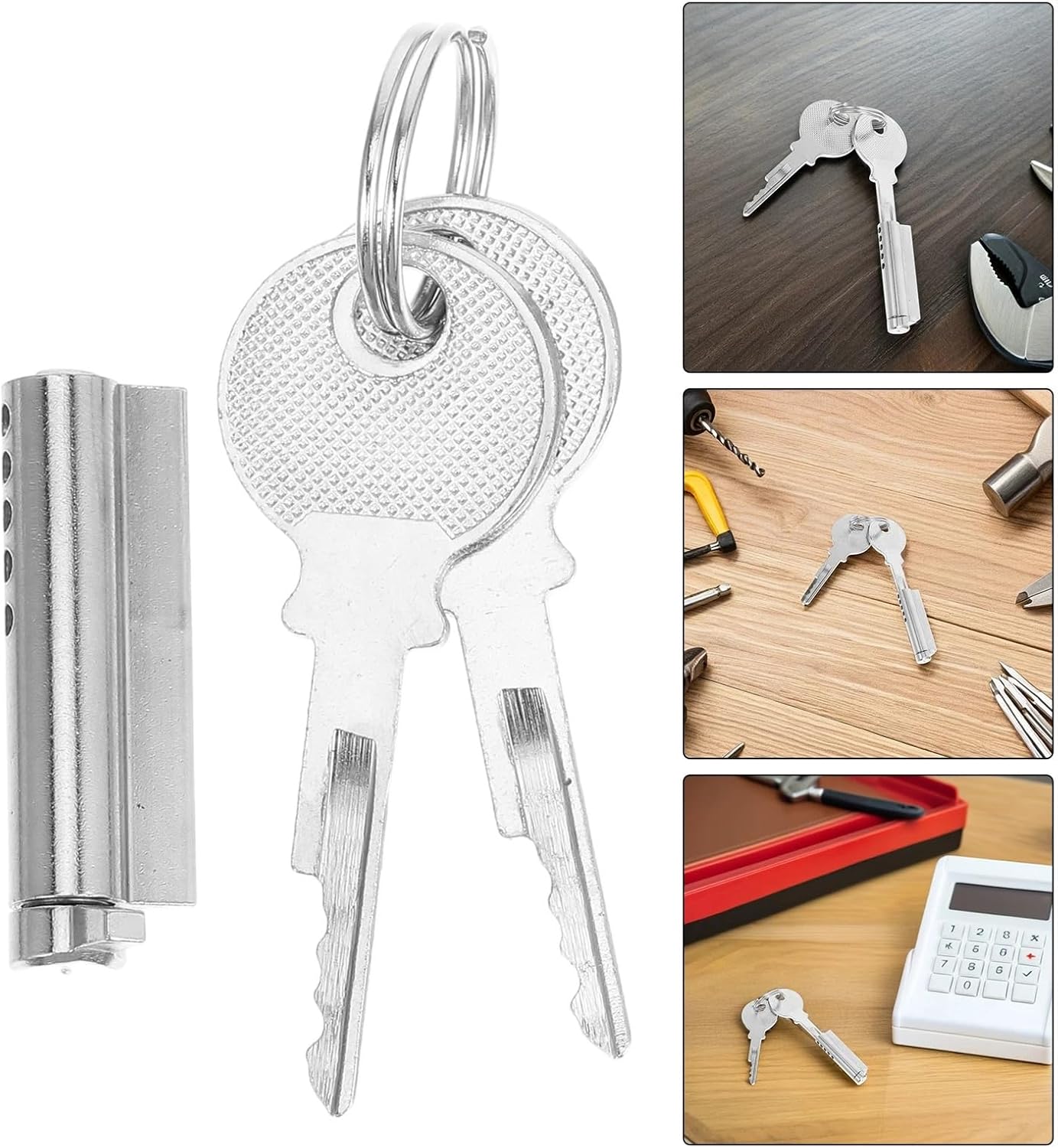 Heavy Duty Freezer Door Lock Cylinder 35mm with 2 Keys, Lock for Refrigerator and Glass Cabinet Doors