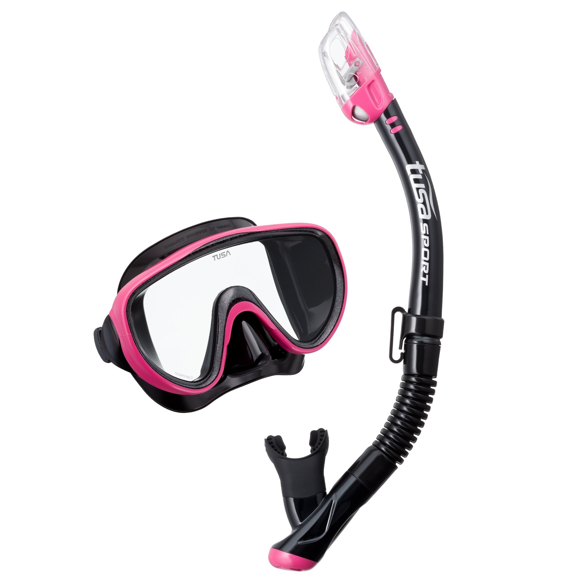 TusaSport Adult Serene Mask and Dry Snorkel Combo with Reusable Travel Bag