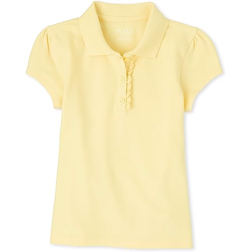 The Children's Place Girls Short Sleeve Ruffle Pique Polo