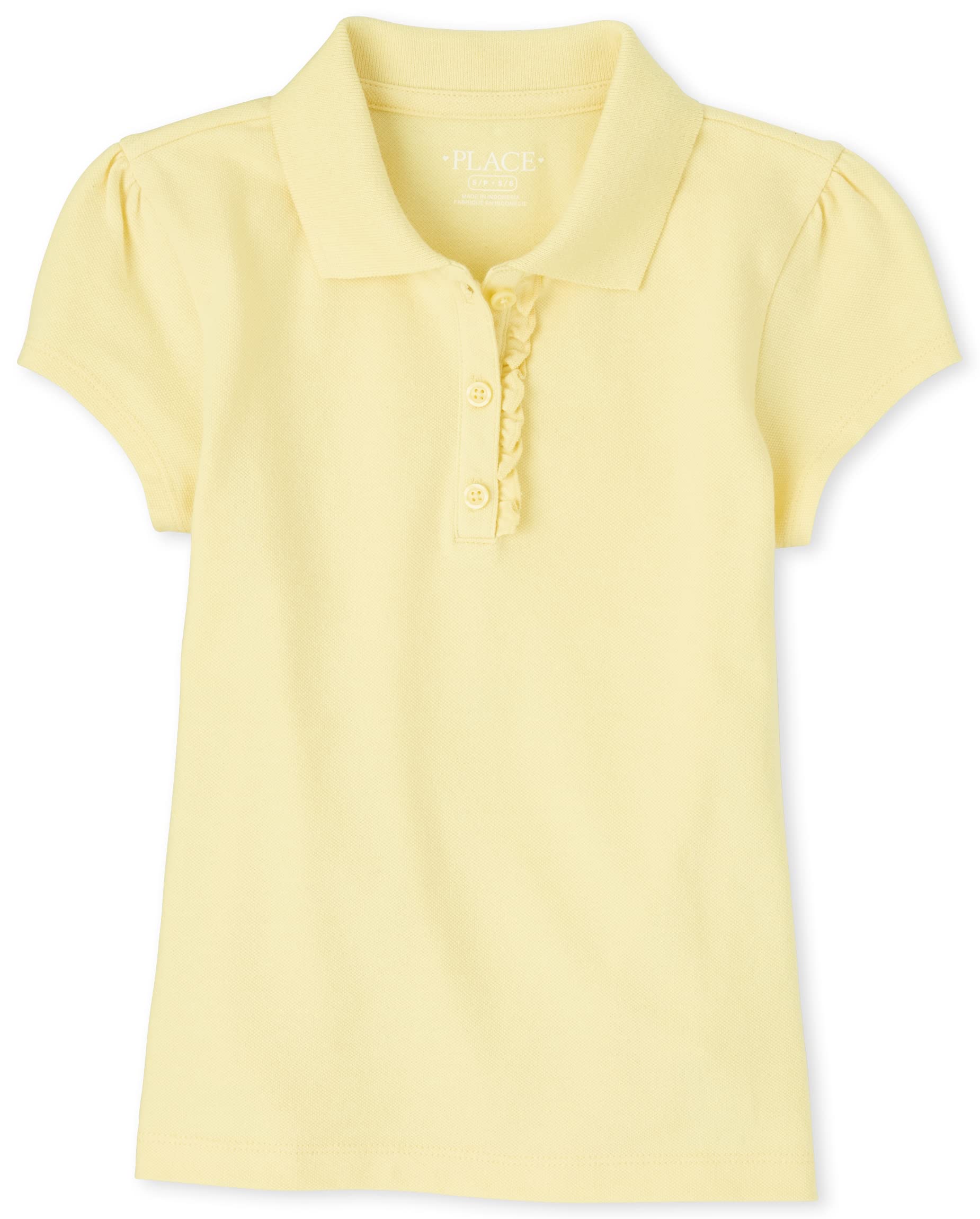 The Children's Place Girls Short Sleeve Ruffle Pique Polo