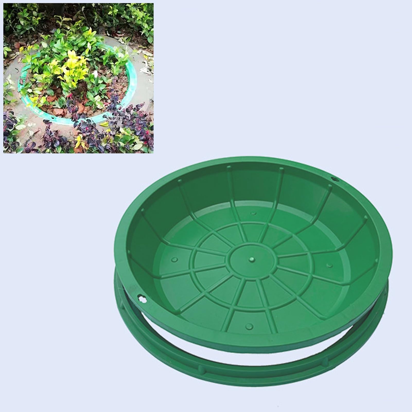 Dailify Decorative Septic Tank Lid Covers Round, Embedded Green Manhole Covers and Frames for Park, Outdoor Commercial Lawn Sewage Inspection Lids(600mm (23 5/8"))