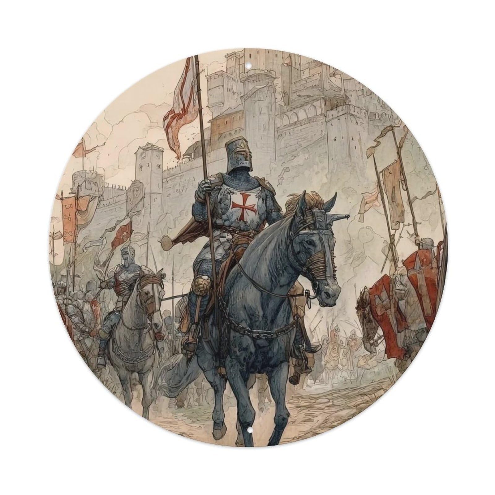 Crusades of The Knights Templar Medieval Poster Metal Tin Sign