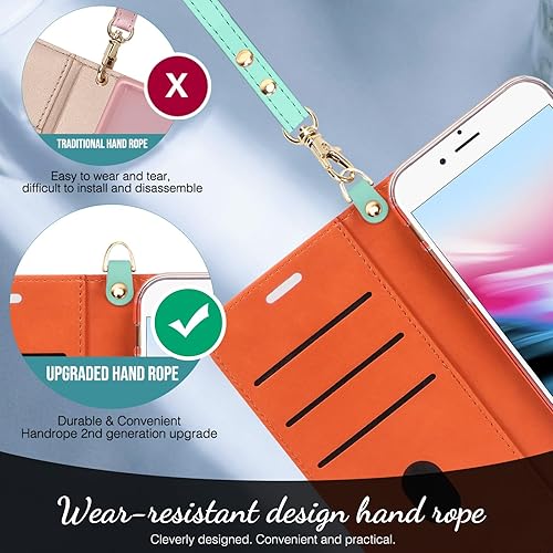 Miniatura 6 de FYY - Funda de lujo de piel sintética para iPhone Xr (6.1") 2018, función de atril, con ranuras para tarjetas y bolsillos para notas, para Apple