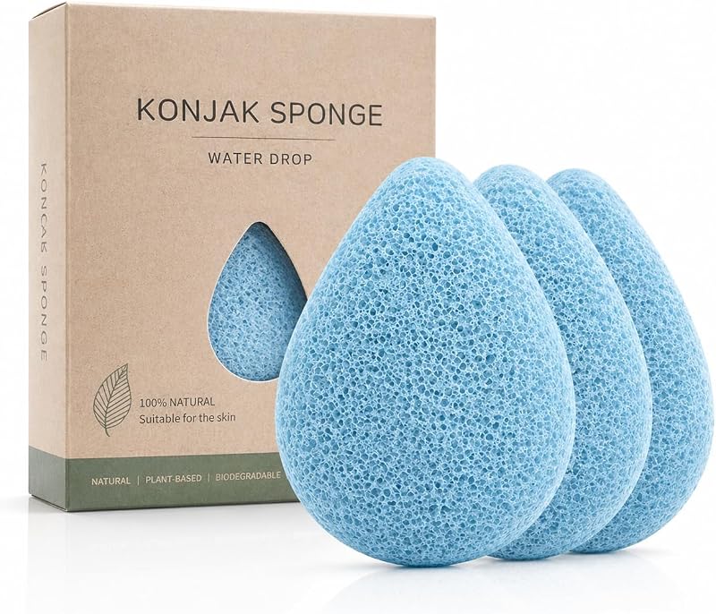 Esponja facial de limpeza lyfLux azul, Pacote com 3