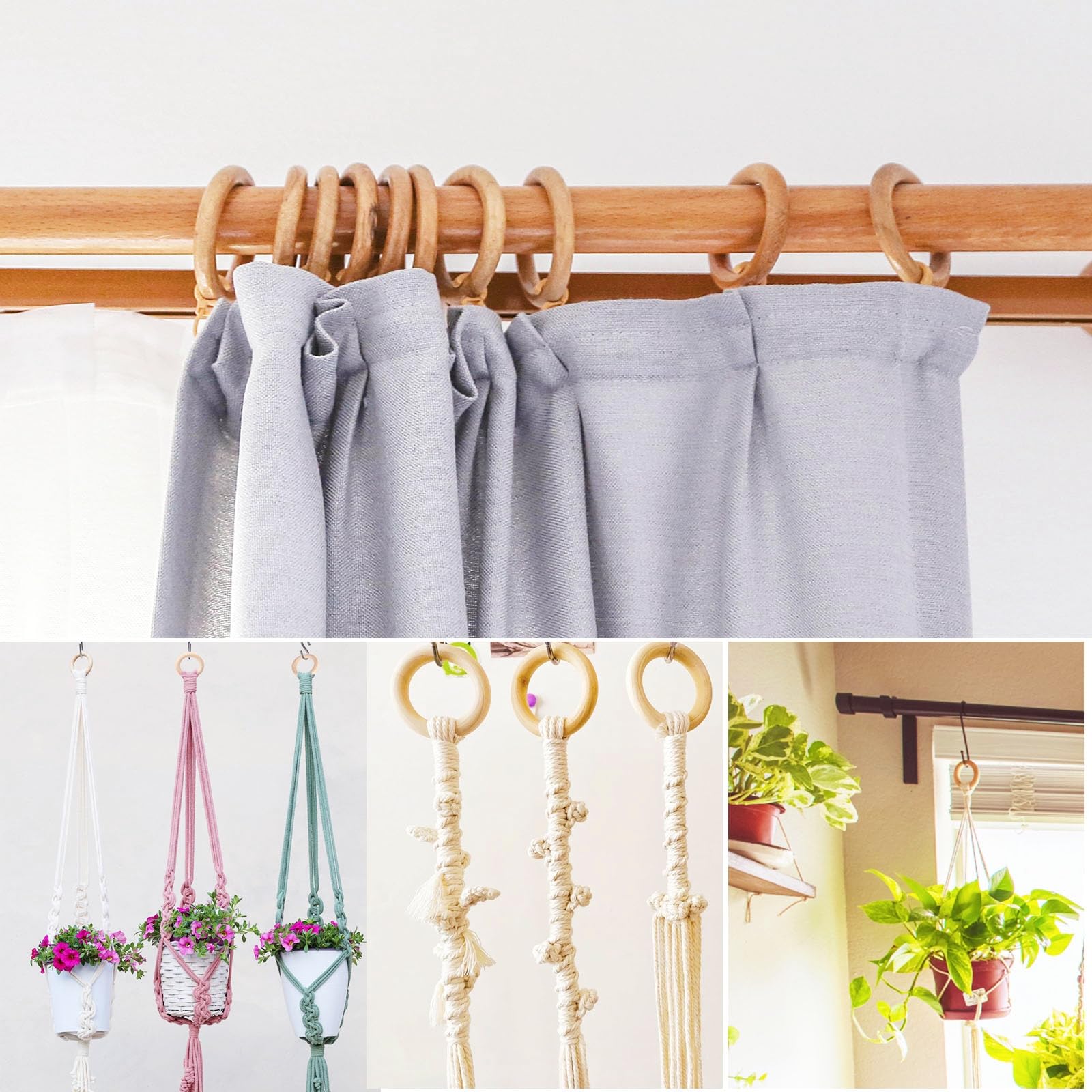 Holzringe Zum Basteln 10 Stück – 45 Mm Ø, Naturbelassen Für Makramee & Schmuck