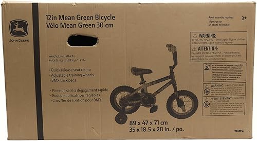 Miniatura 4 de John Deere Bicicleta para niños de 12, 16 y 20 pulgadas, incluye ruedas de entrenamiento extraíbles, bicicleta para niños y niñas de 2 a 7 años en