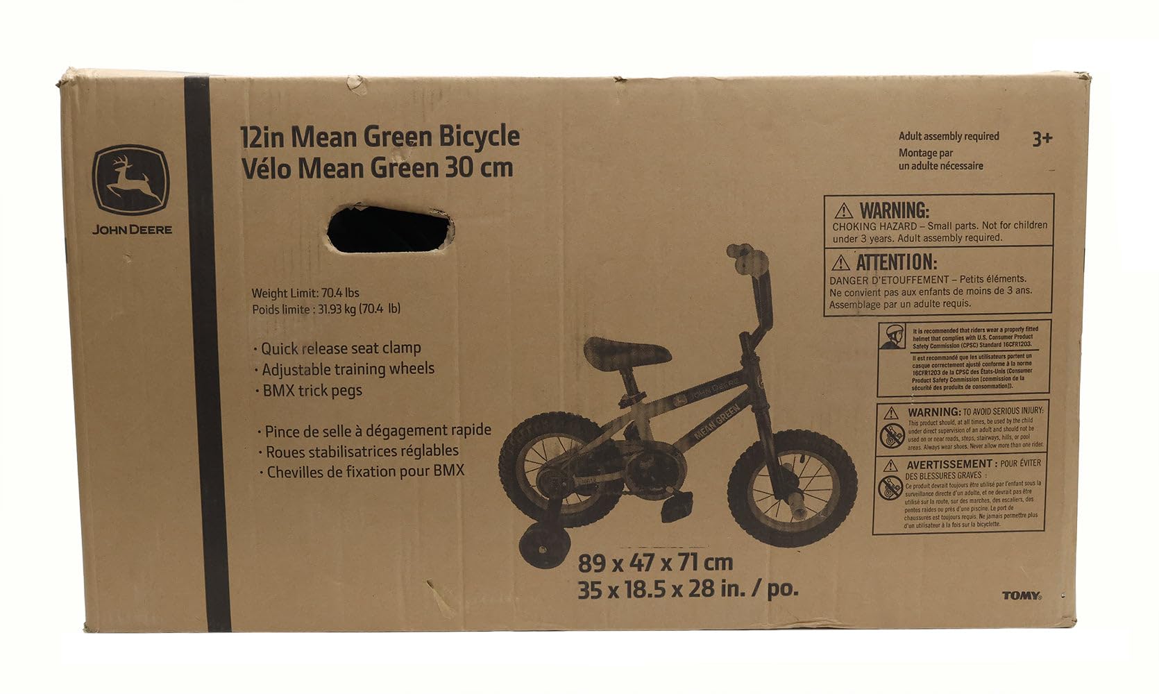 John Deere ジョンディア　子供　自転車　補助輪　付き Amazon.co.jp: TOMY John Deere Mean Green 子供用自転車 取り外し可能