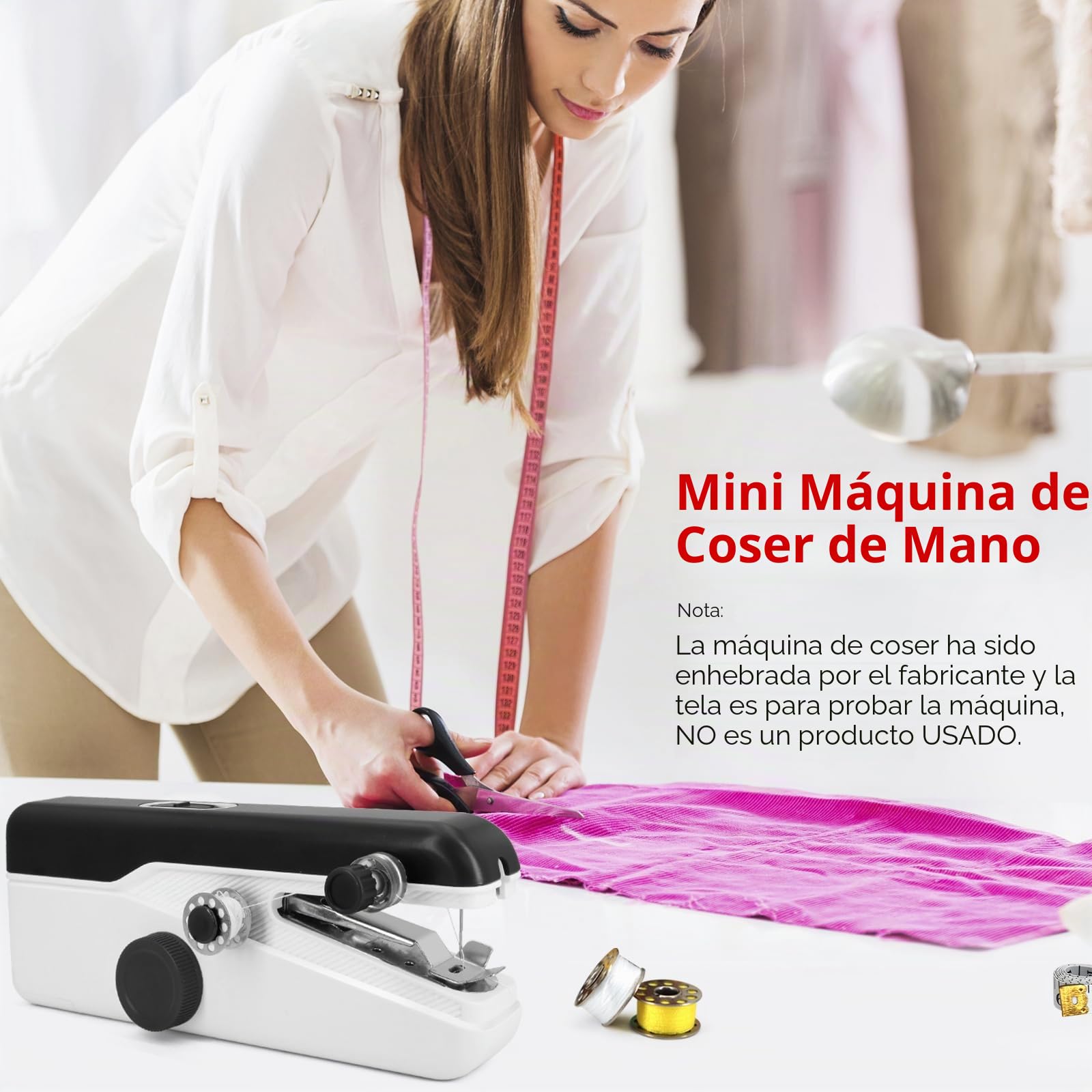 Máquina de Coser Portátil Mini para Principiantes – Eléctrica, Puntada Rápida, Velocidad Ajustable, Kit DIY de Reparación de Ropa para Hogar y Viaje (Negro)