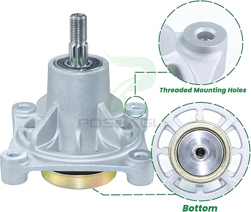 Miniatura 7 de POSEAGLE Paquete de 2 conjuntos de husillo 604214 con polea 603987 793828 12x106 Reemplaza Hustler Raptor husillo de 42 pulgadas para cubiertas de