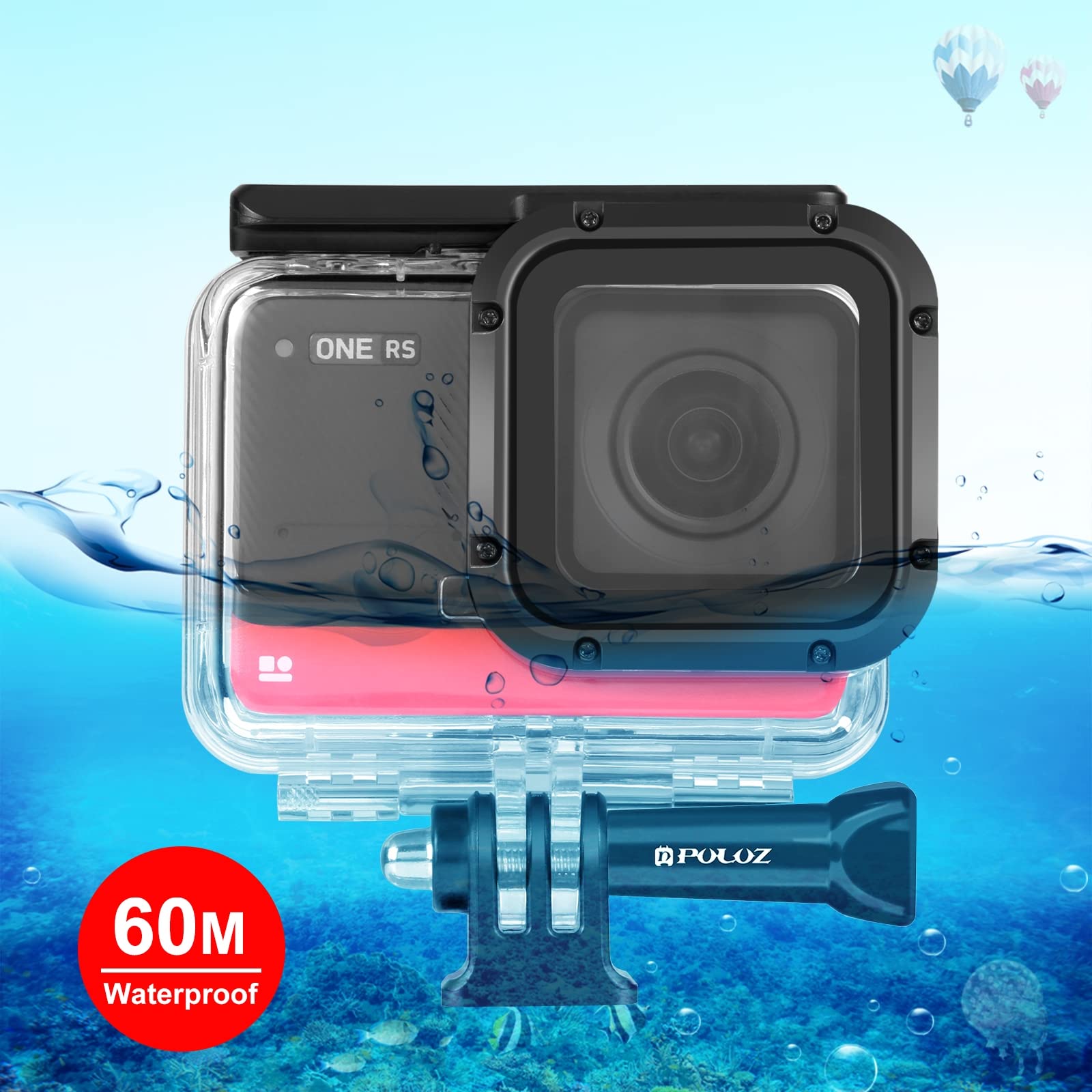 Custodia impermeabile per Insta360 One RS Twin Edition/4K Edizione per Immersioni Subacquee 30M Cover Protezione (per 4K Edizione)