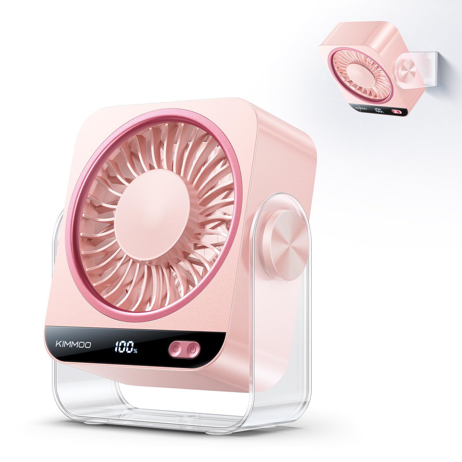 KIMMOO Small Powerful Table Fan,199 Speeds,17 Hrs Rechargeable Desk Fan