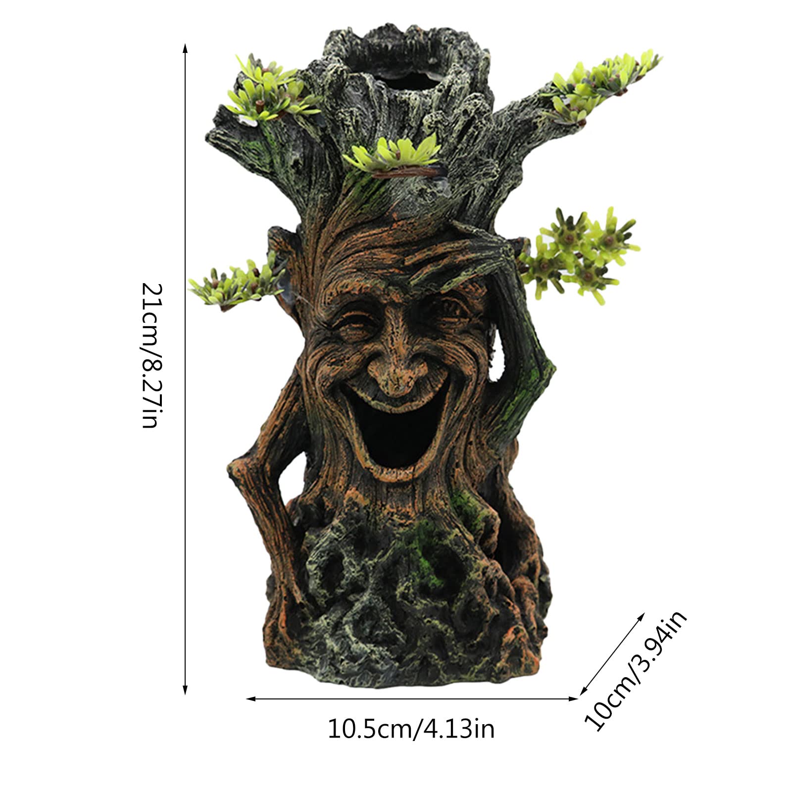 Decorazione per acquario in resina, tronco d'albero, radici con pesce viso per ornamento Betta Accessori per casa sull'albero Pesce grotta Hideou