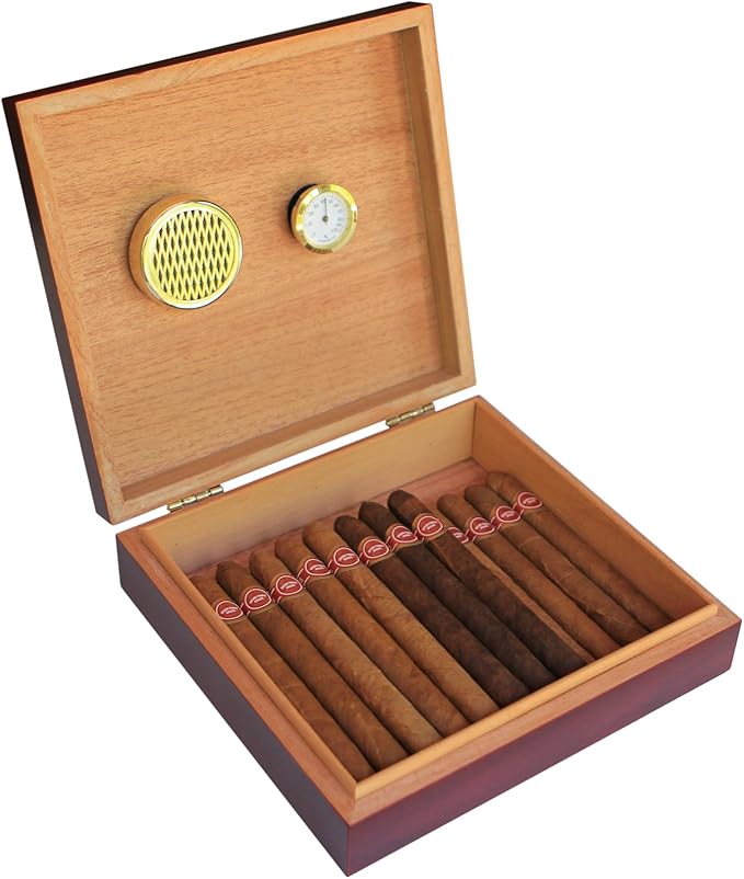 CASE ELEGANCE Humidor aus spanischem Zedernholz in KirschholzOptik mit