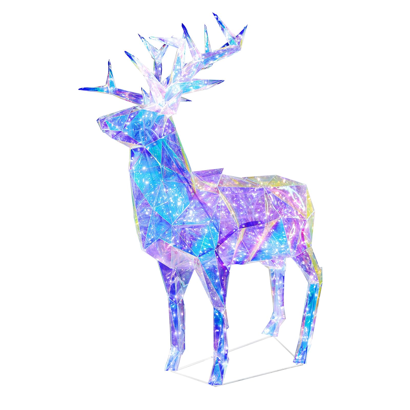 Photo 1 of 3.2ft Christmas Lighted Deer Decoration, Large Xmas Lighted Reindeer Holiday Decor for Outdoor Lawn Garden Patio Yard Indoor
