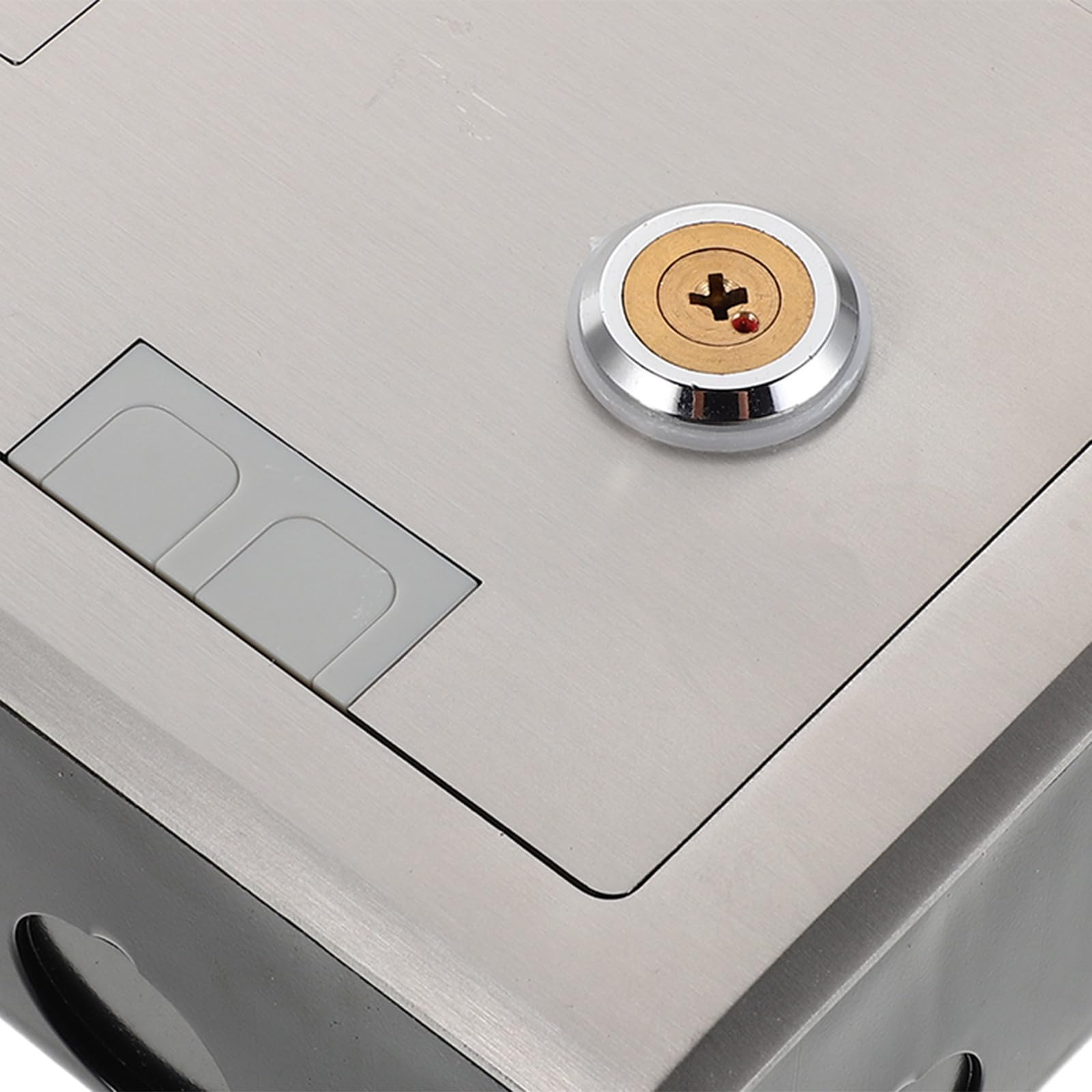 Caja de Enchufe Empotrada de Acero Inoxidable Resistente al Agua con Diseño Ultrafino y Salida de Cable Extraíble para Entornos de Oficina y Espacios Ocupados