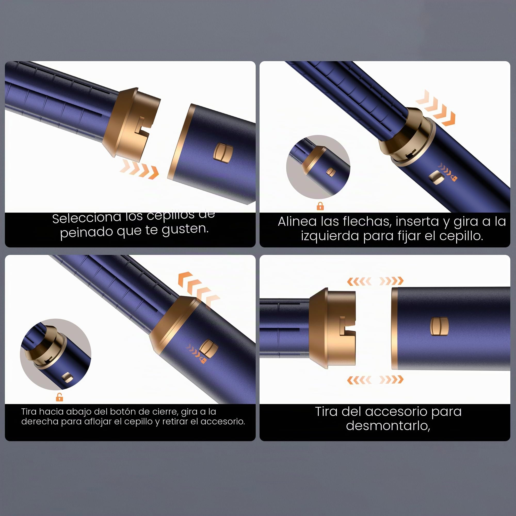 Air styler pro Secador 5 en 1 Secador Moldeador de Pelo 5 Cabezales Intercambiables 3 Temperaturas moldeador pelo Cepillo Secador Pelo juego de Brochas para Secar el Cabello