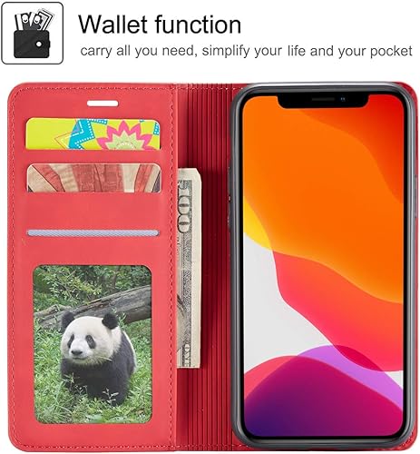 Miniatura 9 de QLTYPRI Funda para iPhone 15 Pro Max, funda de piel sintética de alta calidad, parachoques de TPU con soporte para tarjetas, atril, absorción
