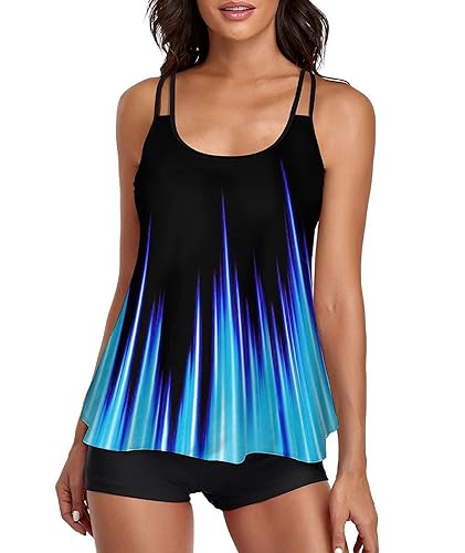 2026 Women Two Piece Tankini Swimsuit Tummy Control Plus Size