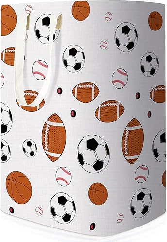 Runtoo Cesta grande para ropa sucia, plegable, para niños, con tapa, pelota deportiva, lona, impermeable, plegable, para guardar juguetes